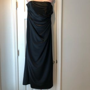 Bill Levkoff Black Satin Bridesmaids Gown